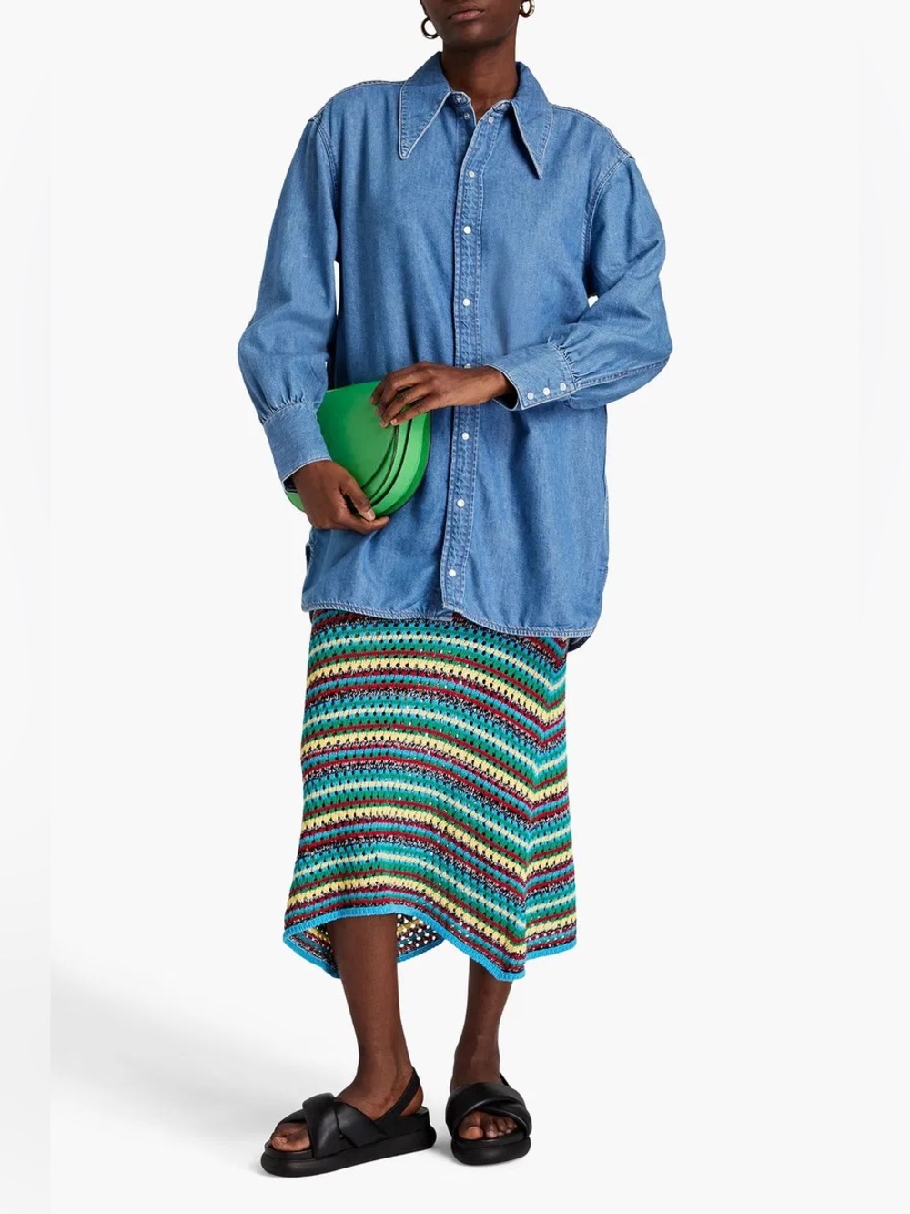 Ganni Cutout Denim Shirt L/XL